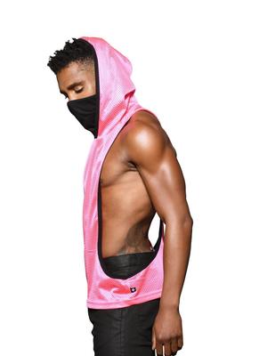 ANDREW CHRISTAIN Mask Gym Mesh Hoodie Neon-Pink