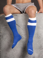 Barcode Football Socks Blue/Whit