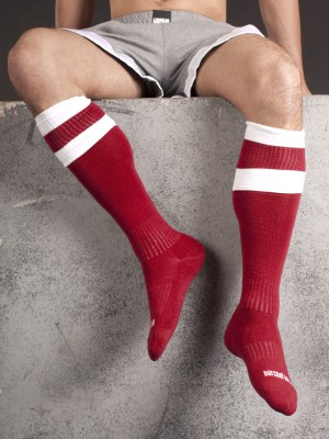 Barcode Football Socks Red/White