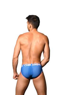 ANDREW CHRISTIAN ALMOST NAKED® Mesh Brief Electric Blue
