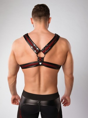 MASKULO Armored Color-Under '2 Fronts' Chest Harness Red