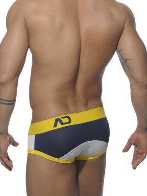 Addicted Cotton Brief With Mesh Inserts Navy
