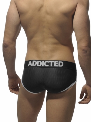 Addicted Mesh Brief With Tabs Black