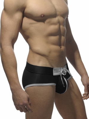 Addicted Mesh Brief With Tabs Black