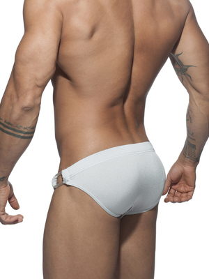 ADDICTED Transparent Lateral Detail Brief Silver