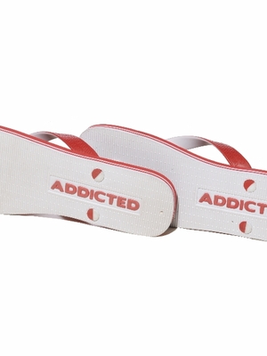 Addicted Two Tone Flip Flops Red
