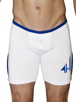 4 Hunks BIKER HUNK Bottomless Boxer Shorts White