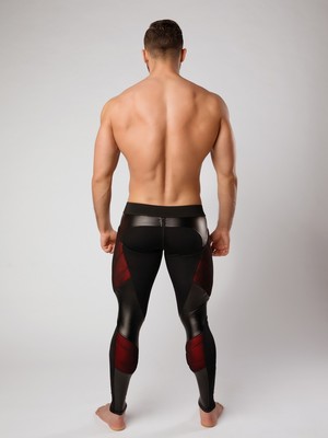 MASKULO Armored Color-Under Men's Fetish Leggings Zipped rear Red
