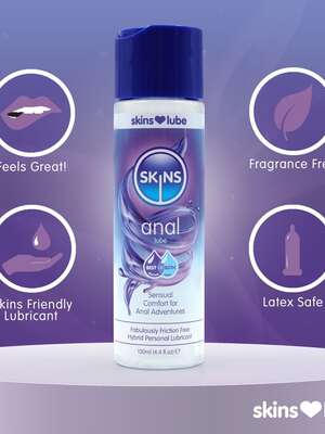 SKINS Anal Hybrid Silicone and Water Based Lubricant 130ml.